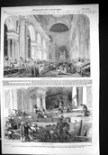 Old 1852 St. Paul'S Cathedral Funeral Duke Wellington Nave Gaslight A Victorian