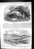 Antique Old Print 1857 Remains Carthage Cisterns Aqueduct Camels Archaeology