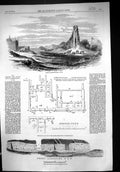 Original Old Antique Print 1857 Ruins Brahmunabad Sind Plan Houses Excavated