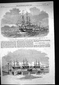 Old 1859 British Squadron Ships Naples Messina Renown Marlborough Cas Victorian