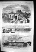 Old 1856 Rochester Iron Bridge River East Kent Railway Ships Transpor Victorian