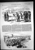 Old Print 1855 Hythe School Musketry Aiming Drill Position Kneeling Sier 19th