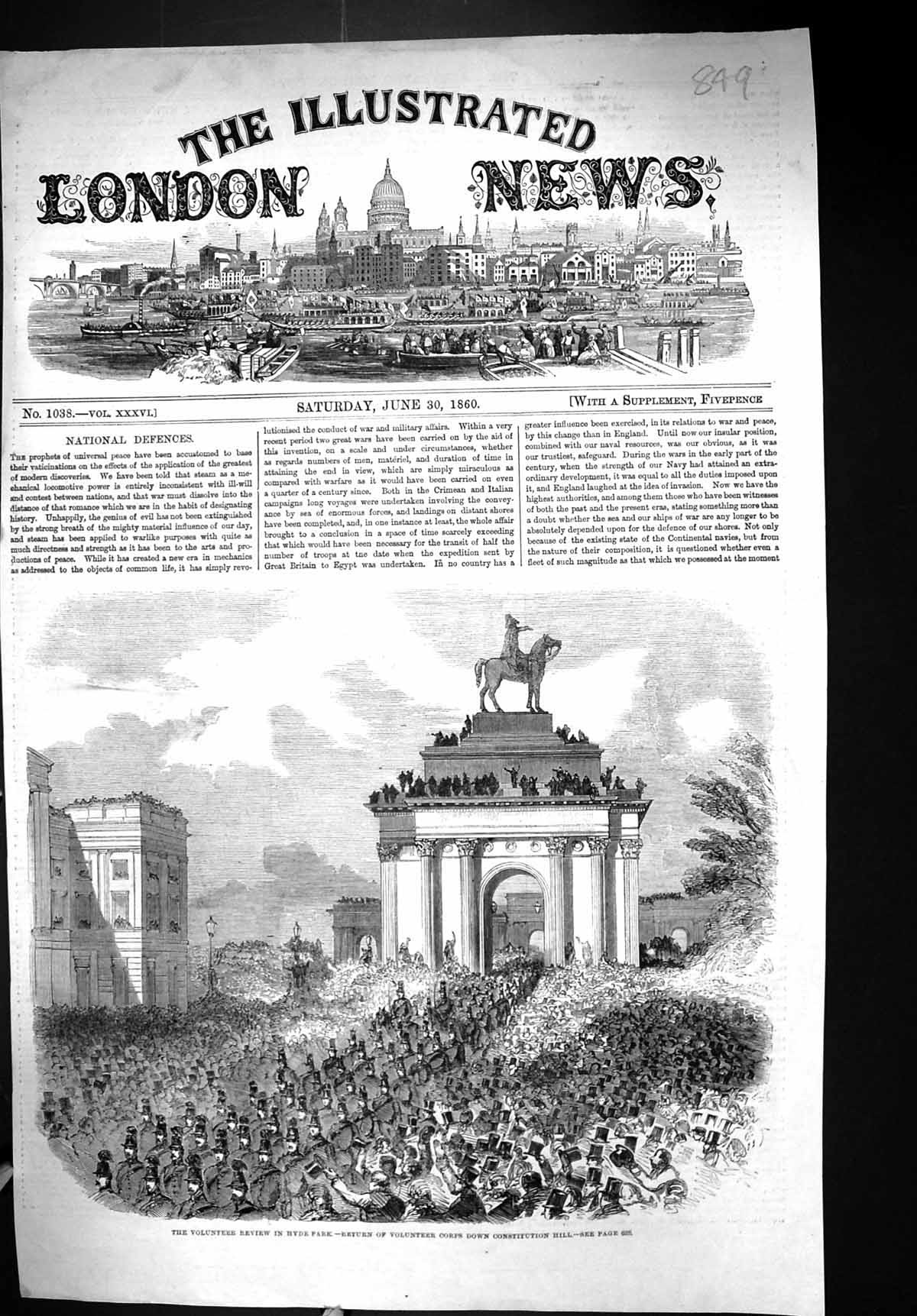Old 1860 Volunteer Review Hyde Park Corps Constitution Hill London So Victorian