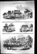 Antique Print 1856 Japan Gateway Belfry Hakodade Temple Burial Place Graves