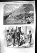 Old Print 1864 Assault Battery Simonosaki Siers War Indian Harlequin Pla 19th