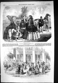 Old 1856 Ladies Paris Fashion July Lord Lieutenant Reception Promenad Victorian