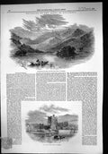 Old 1849 Macgillicuddy Reeks Lake Killarney Ross Castle Ireland Mount Victorian