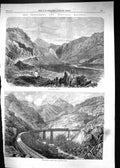 Old 1864 Valparaiso Santiago Railway Tabon Incline Maquis Viaduct Tra Victorian