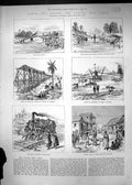 Old 1888 Panama Ship Canal Buhio Mindi Gatun America Dredger Train Cu Victorian