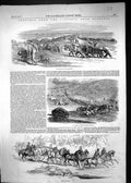 Original Old Antique Print 1853 Victoria GDiggings Mining Horses 19th
