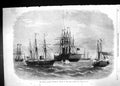 Old Print 1869 French Atlantic Telegraph Arrival Great Eastern Ship Brest 19th