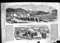 Old Print 1864 War Denmark Danes Austrian Siers Veile Baggage Waggon Kol 19th