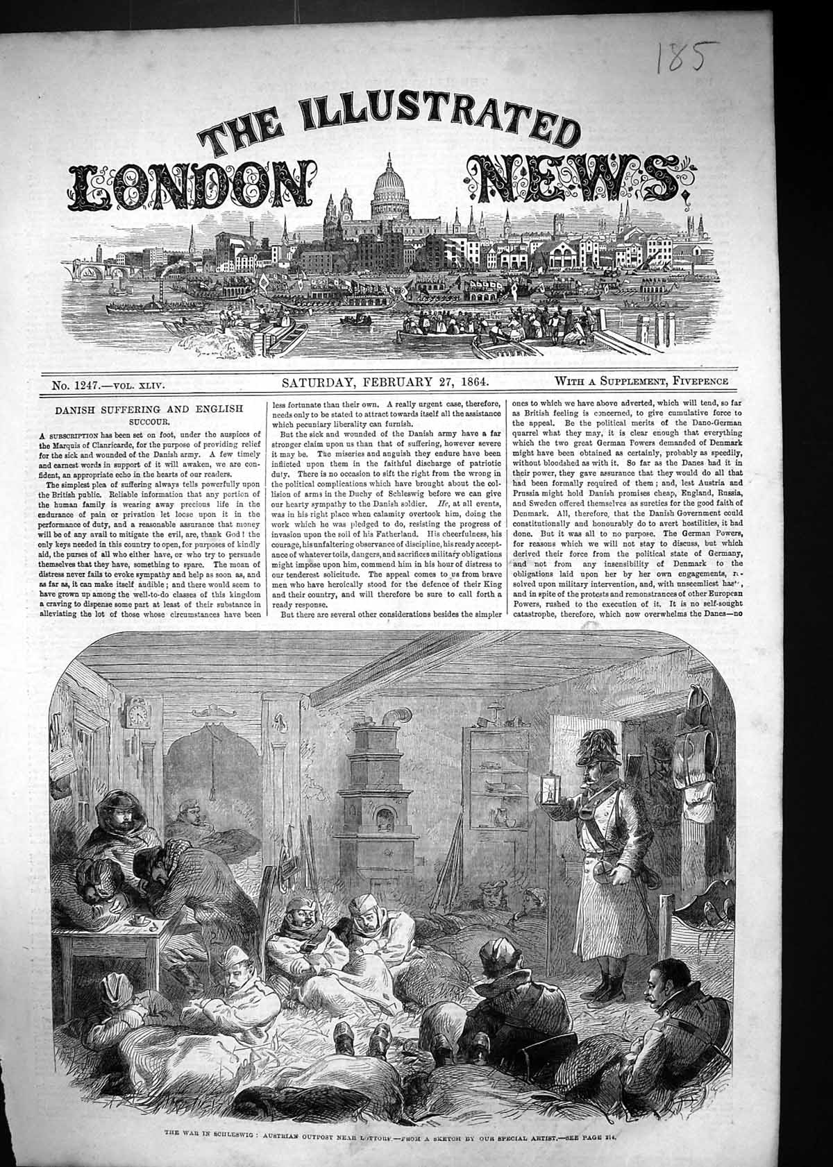 Antique Old Print 1864 War Schleswig Austrian Outpost Lottorf Siers Resting