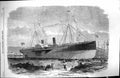 Old Print 1860 Launch Ocean Mail Company Steam Ship Connaught Jarrow Tyne 19th
