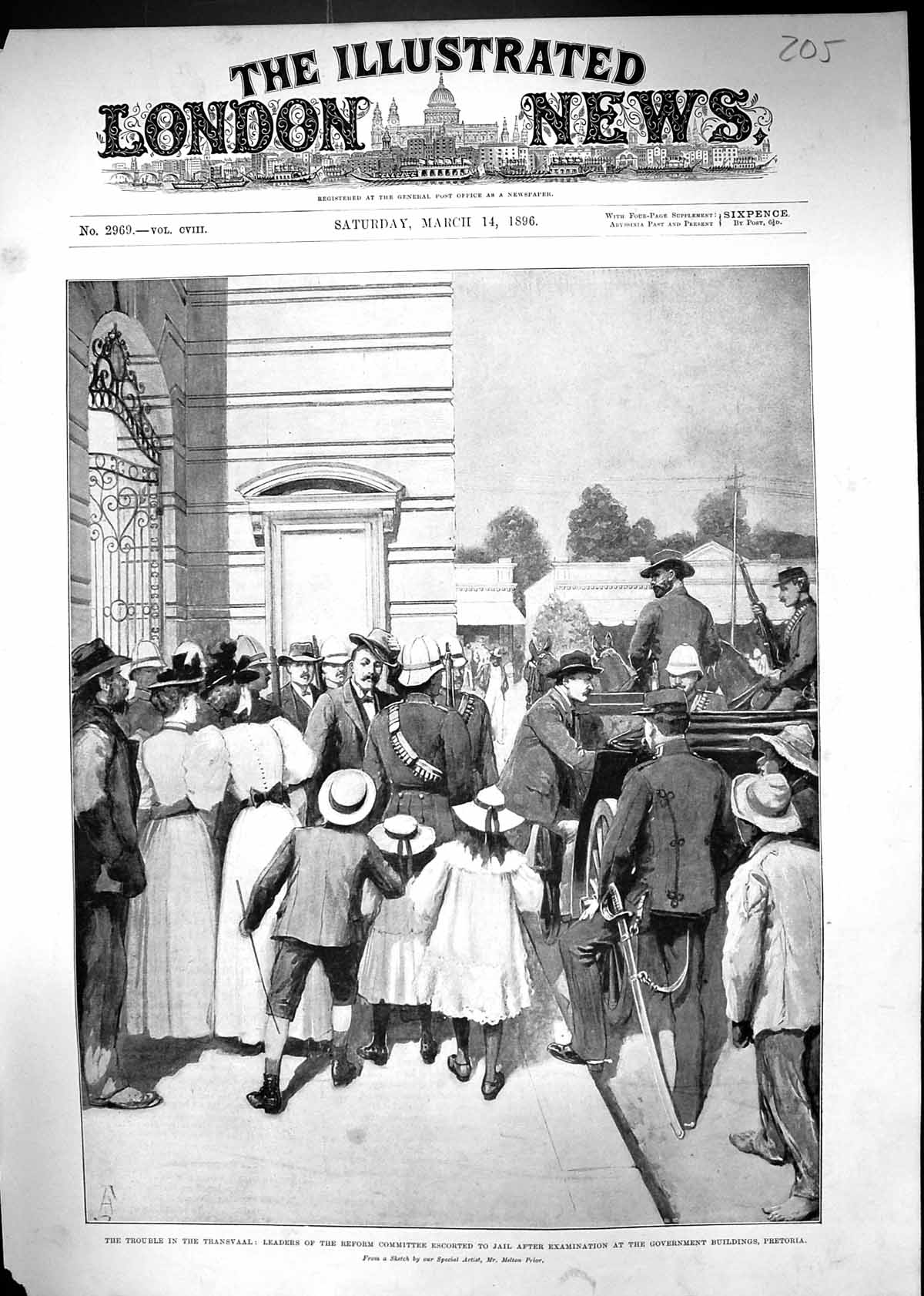 Old 1896 Transvaal Leaders Reform Committee Escorted Jail Government Victorian