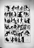 Original Old Antique Print 1881 Six Shadow Charades Drawing Furniss Victorian