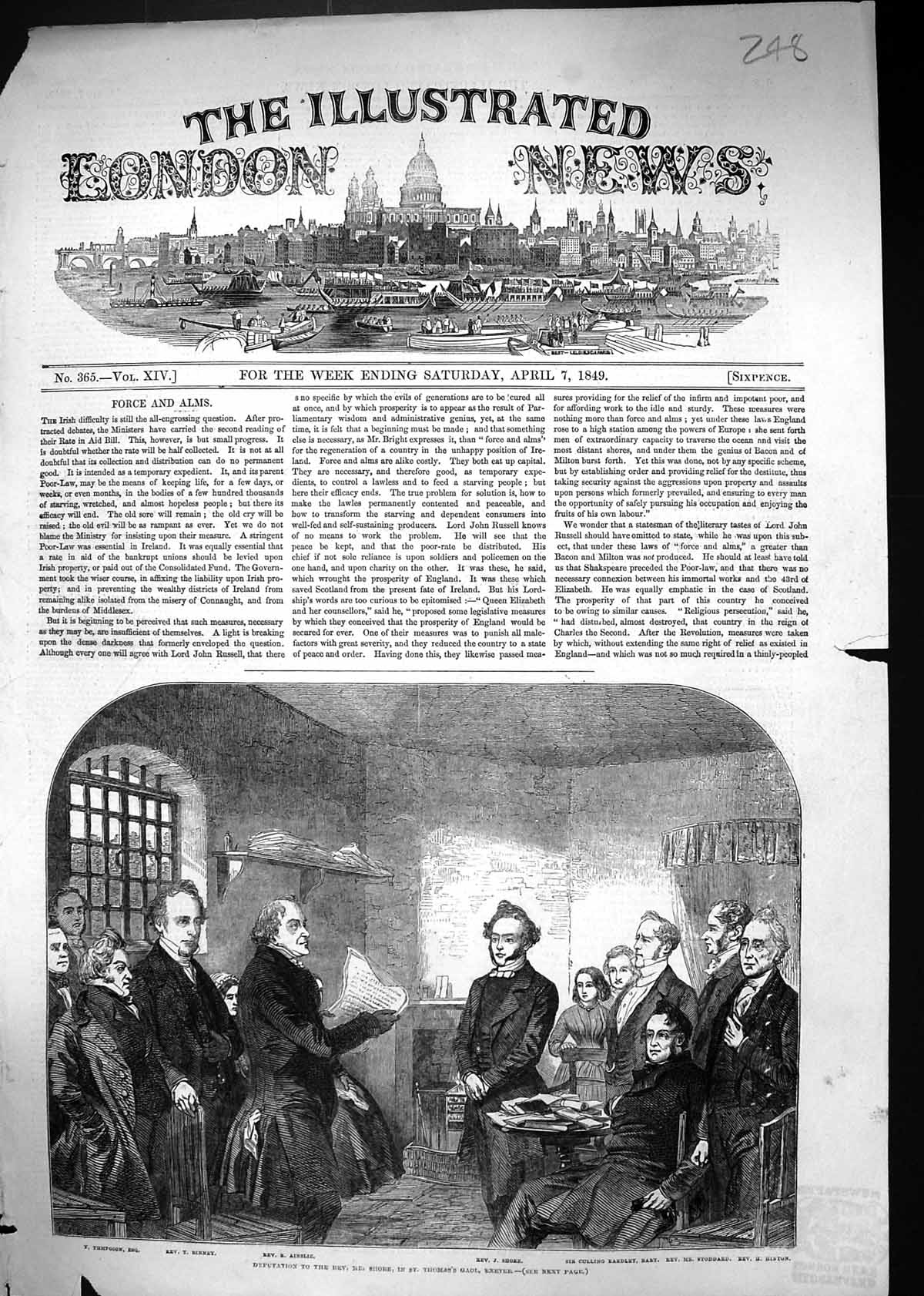 Old 1849 Deputation Rev. Shore Thomas'S Gaol Exeter Binney Ainslie Ea Victorian