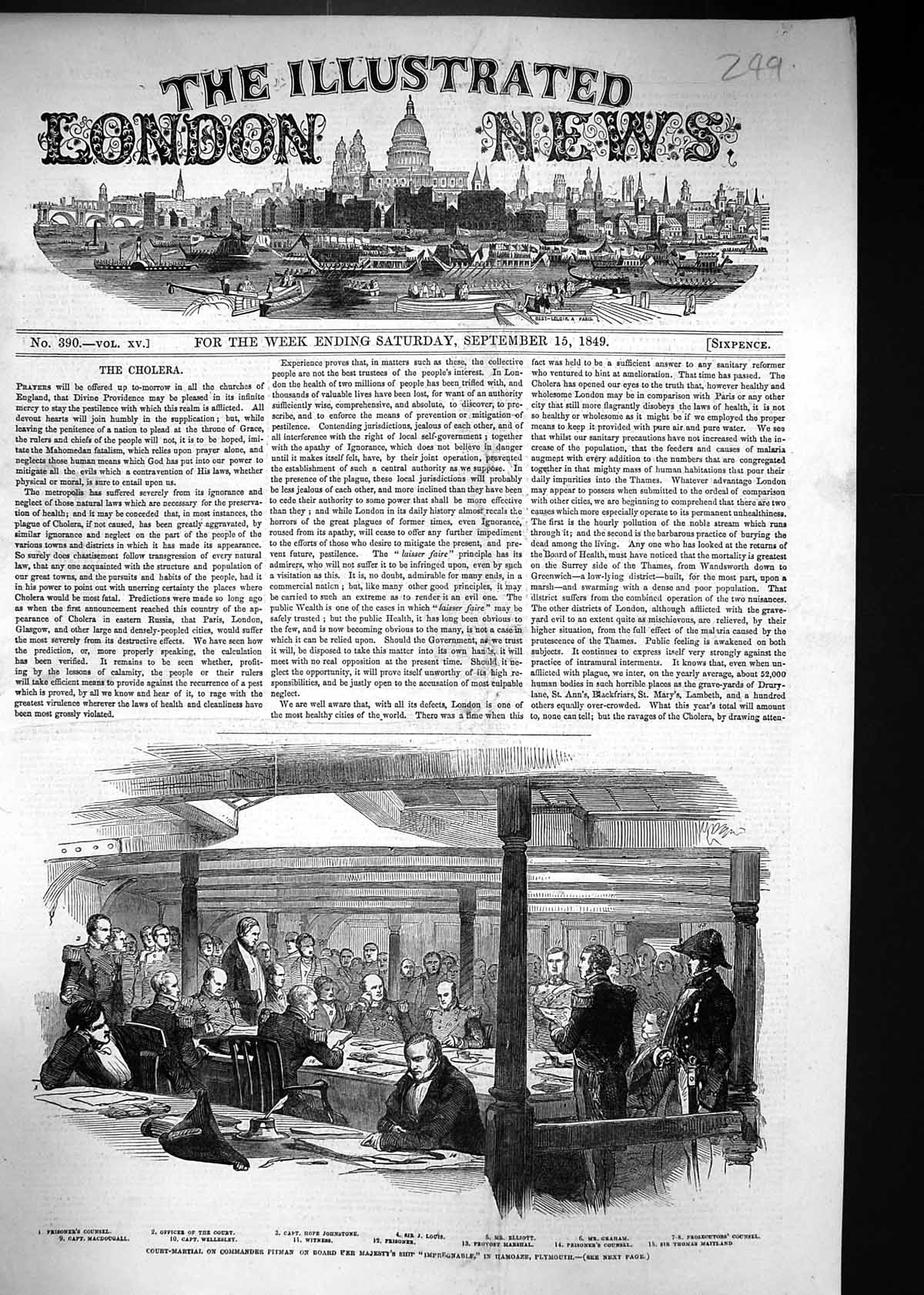 Old 1849 Court Martial Commander Pitman Ship Impregnable Hamoaze Loui Victorian