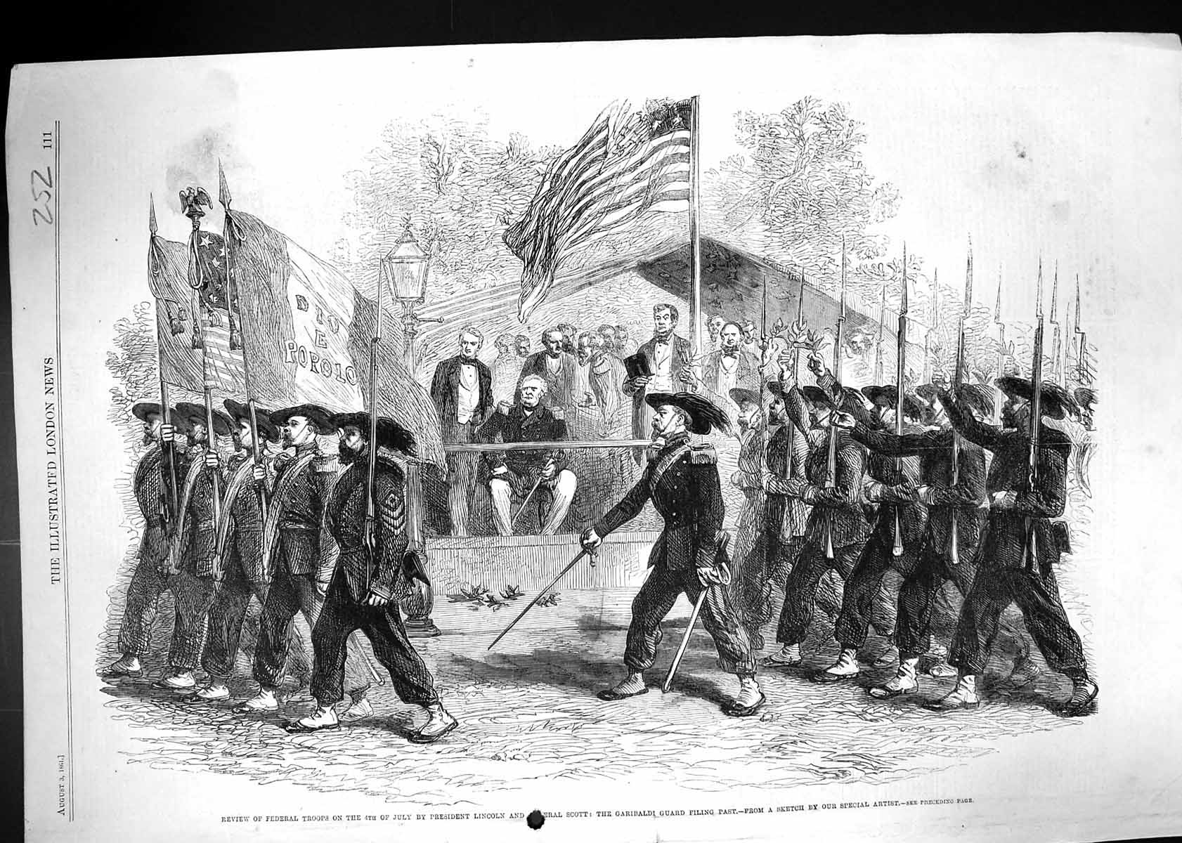 Old 1861 Federal Troops 4Th July President Lincoln Scott Garibaldi So Victorian