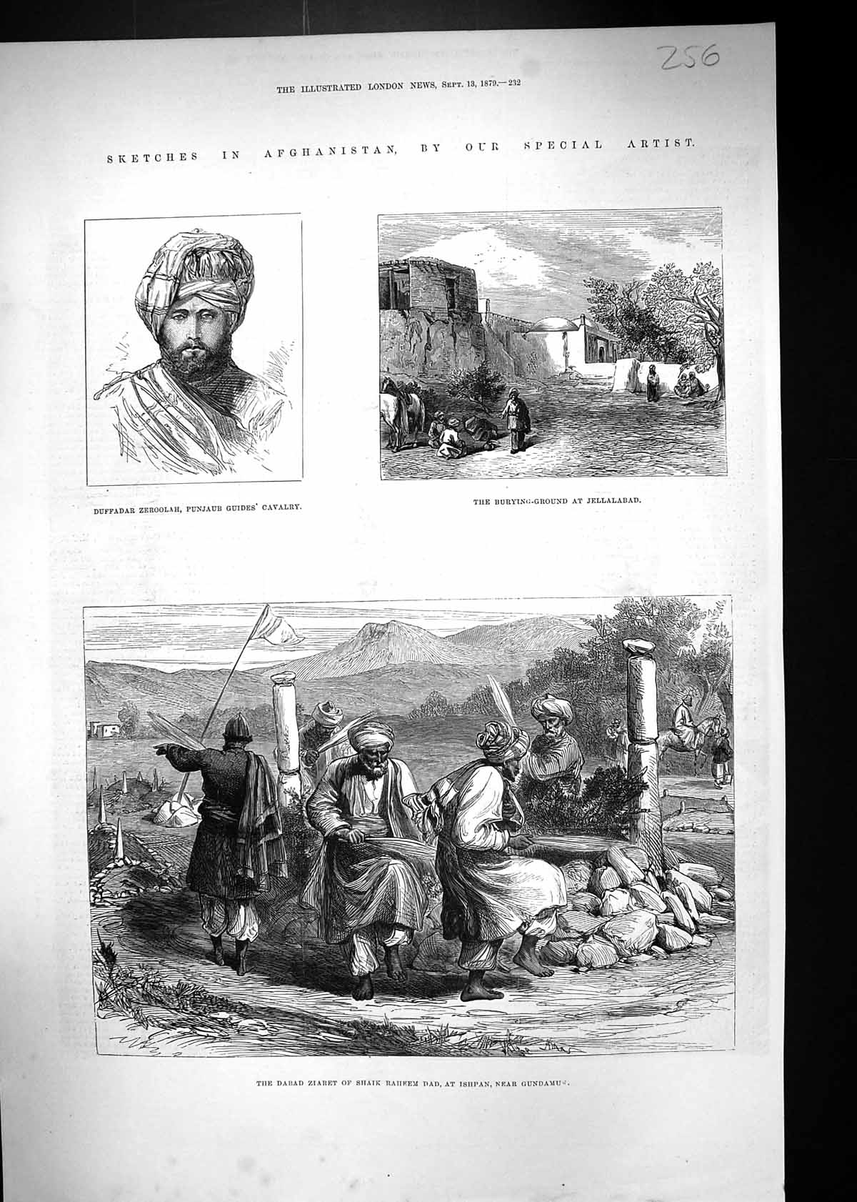Old 1879 Afghanistan Duffadar Zeroolah Punjaub Jellalabad Dabad Ziare Victorian