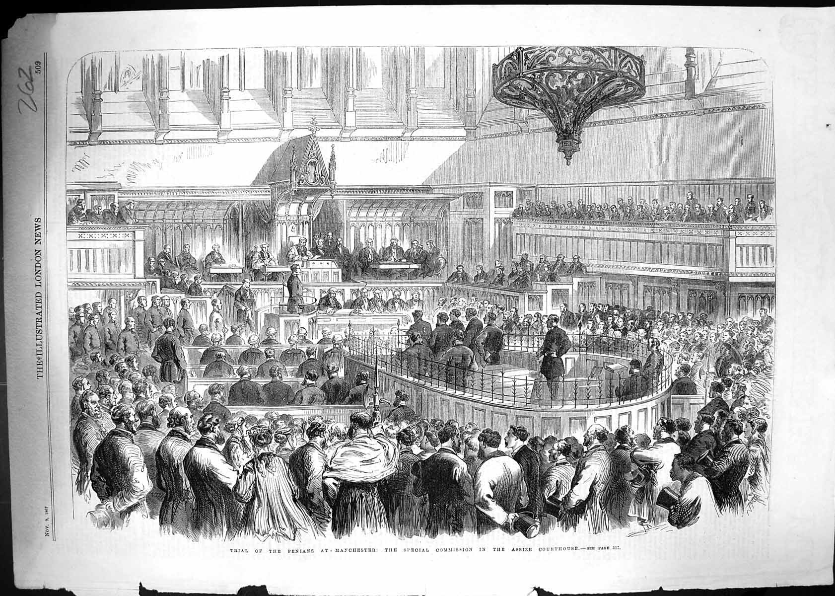 Old 1867 Court Trial Fenians Manchester Special Commission Assize Cou Victorian