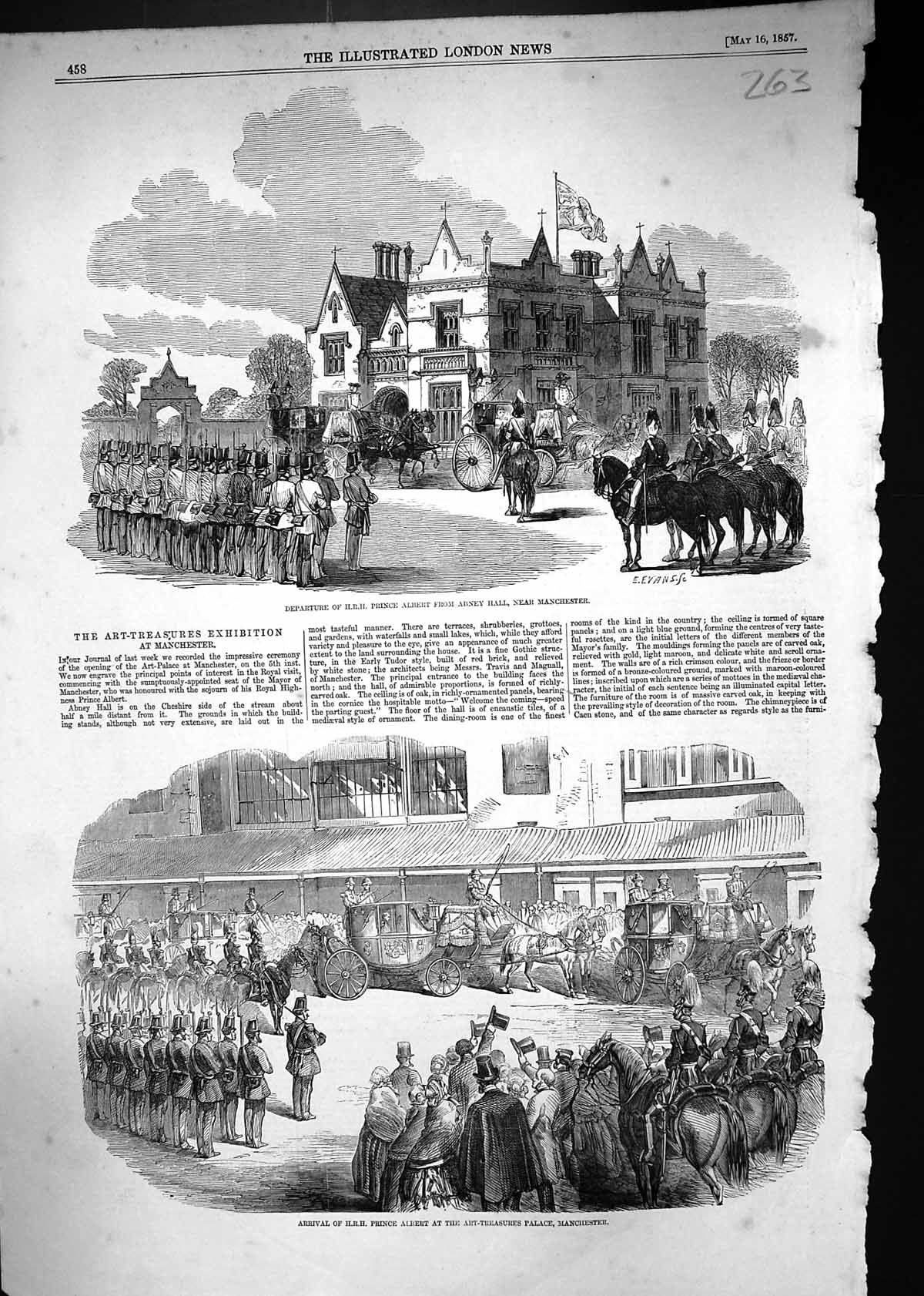 Old 1857 H.R.H. Prince Albert Abney Hall Manchester Art-Treasures Pal Victorian