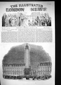 Antique Old Print 1852 Column Place Vendome Illuminated Architecture France