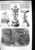 Antique Print 1856 Ascot Horse Racing Plate GVase Cup Royal Hunt Inundation