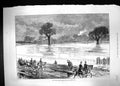 Antique Print 1877 Floods Eton College Datchet Road London Horses Carriage 19th