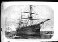 Old Print 1867 Screw Steamer Ship Euphrates Conveyance British Siers Ind 19th
