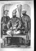 Old Print 1857 Portrait Eldest Son King Delhi Treasurer Physician Palace 19th