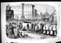 Antique Old Print 1859 Funeral Procession Signor Emilio Dandolo Milan Italy