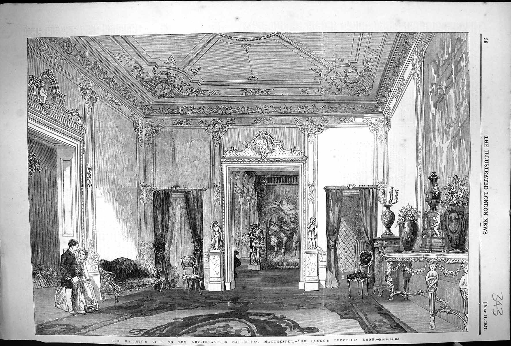 Old 1857 Majesty Queen Visit Art-Treasures Exhibition Manchester Recp Victorian