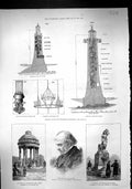 Old 1882 Eddystone Lighthosue John Brown Fountain Roundhay Leeds King Victorian