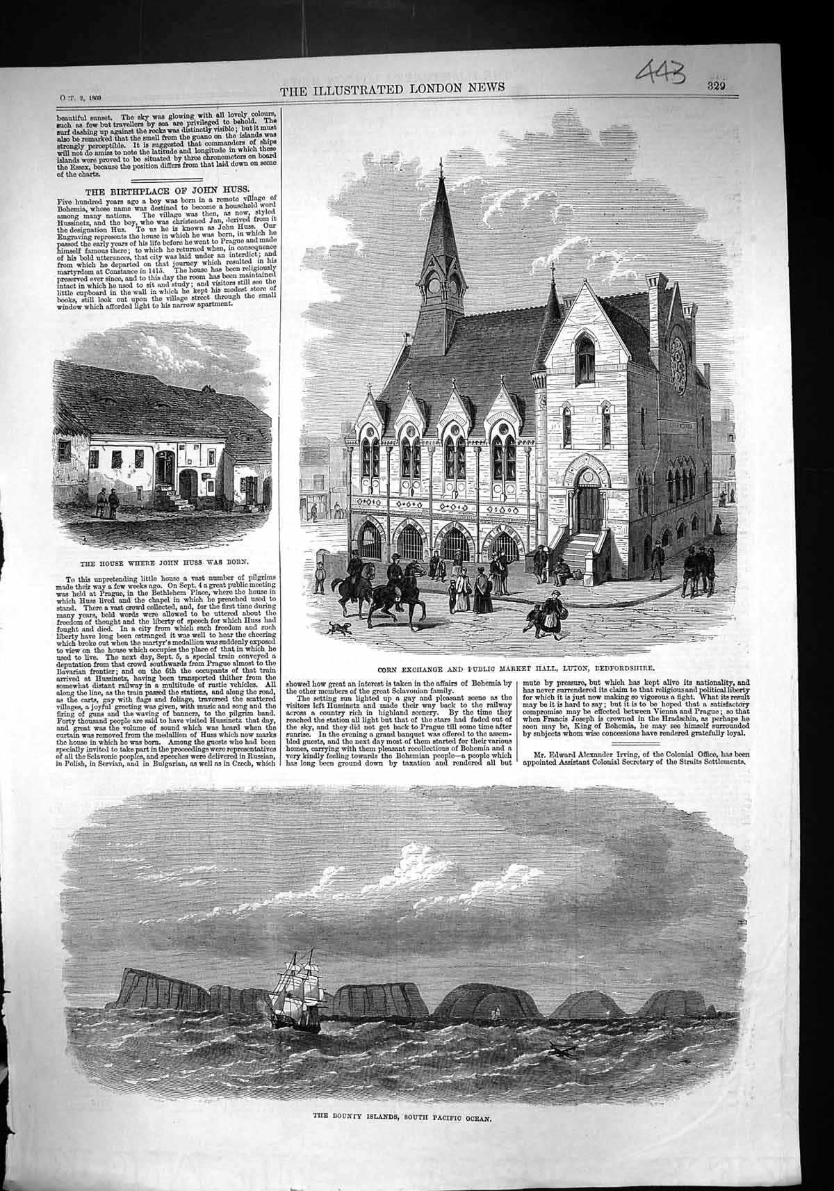 Old 1869 Corn Exhange Public Market Luton John Huss House Bounty Isla Victorian