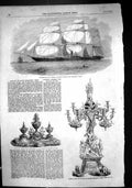 Old 1856 Peninsular Oriental Steam Ship Pera Wilcox Anderson Plate In Victorian
