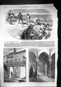 Old 1858 Arabs Excavating Ruins Carthage Fountain Admiralty Algiers Y Victorian