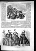 Old 1859 Paris Fashion December Storm South Devon Railway Teignmouth Victorian