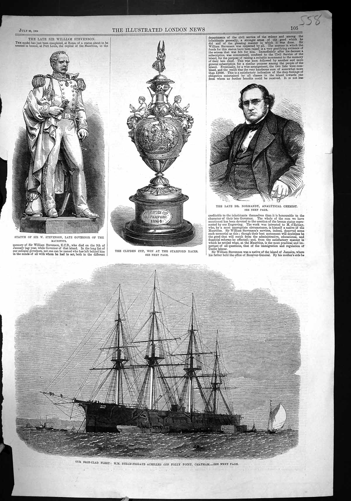 Old 1864 Steam Frigate Ship Achilles Folly Point Chatham Normandy Cli Victorian