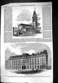 Old Print 1860 Peter'S Church ham Manchester Westminster Palace Hotel Ar 19th