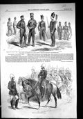 Old Print 1857 Calcutta Volunteer Guards Madras Native Infantry Honk Knog 19th
