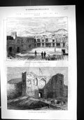 Old 1879 Interior British Residency Cabul Lahore Gate Bala Hissar Arc Victorian