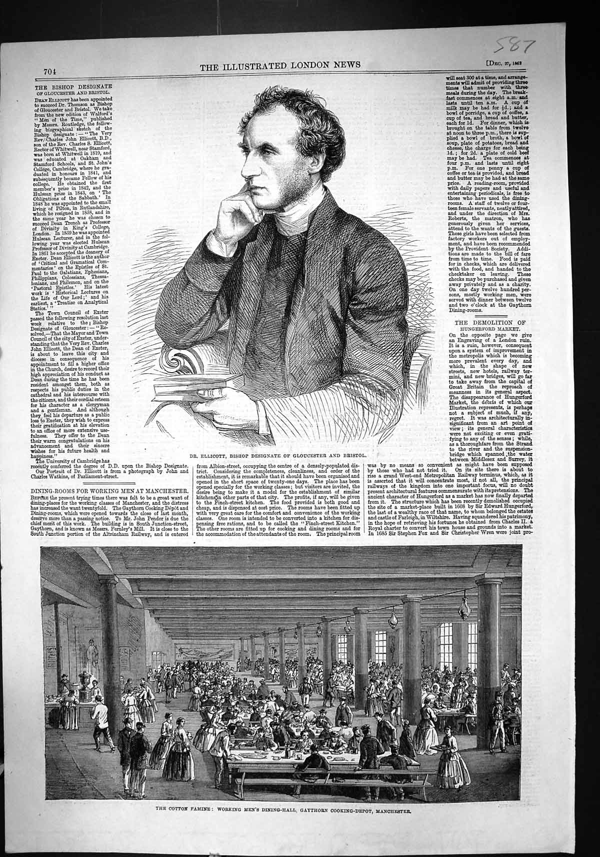 Old 1862 Ellicott Bishop Gloucester Bristol Cotton Famine Gaythorn Co Victorian