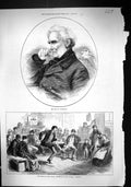 Antique Print 1873 Lushington Coal Mining Strike Wales Amusements Colliers 19th