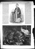 Old 1867 Prince Tokugawa Minbutaiho Brother Tycoon Japan Wild Animals Victorian
