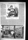 Original Old Antique Print 1858 Moorish Lady Algiers Court Maleki Cadi Africa