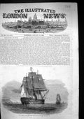 Antique Old Print 1855 H.M.S. War Ship St. Jean-D'Acre Leaving Cork Crimea 19th