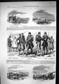 Old Print 1855 Eupatoria French Siers War Zouave Vincennes Grenadier Fus 19th
