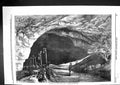 Original Old Antique Print 1860 Entrance Peak Cavern Cave Derbyshire England