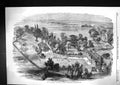 Original Old Antique Print 1858 Bird'S-Eye-View Siers Daughters Home Hampstead